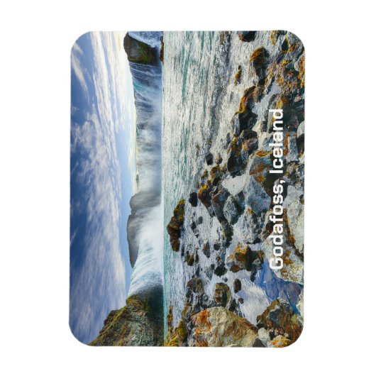 Custom Text Godafoss Waterfall, IJsland Magneet (Verticaal)