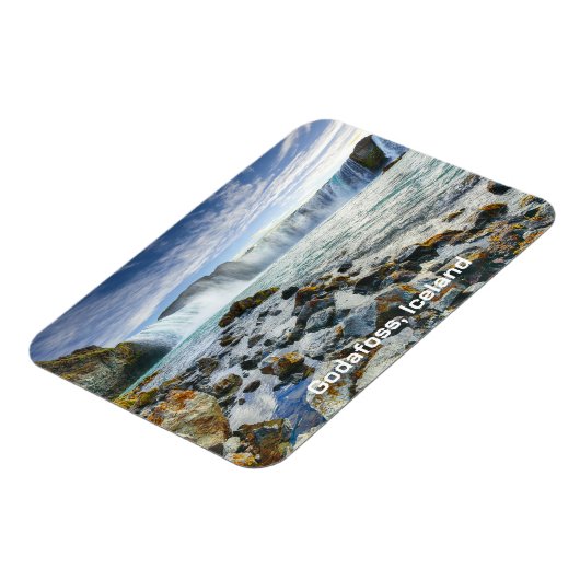 Custom Text Godafoss Waterfall, IJsland Magneet (Linkerzijde)
