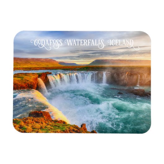 Custom Text Godafoss Waterfall, IJsland Magneet (Horizontaal)