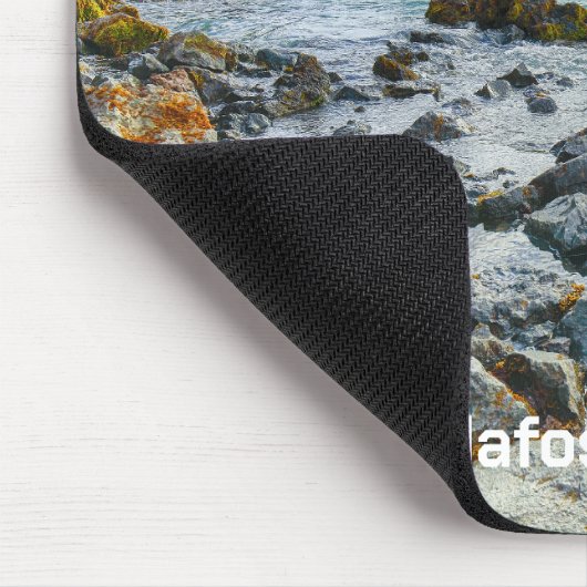 Custom Text Godafoss Waterfall, IJsland Muismat (Hoek)