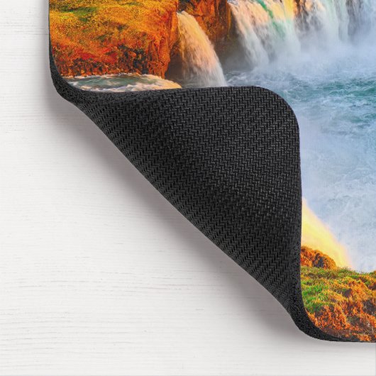 Custom Text Godafoss Waterfall, IJsland Muismat (Hoek)