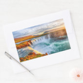 Custom Text Godafoss Waterfall, IJsland Rechthoekige Sticker (Envelop)