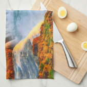 Custom Text Godafoss Waterfall, IJsland Theedoek (Quarter Fold)