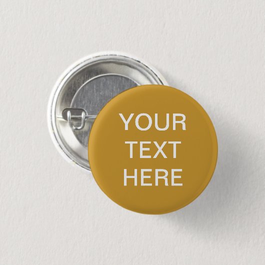 Custom Text Gold Color Pinback Button (Voorkant /achterkant)