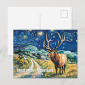 Custom Text Great Smoky Mountains Elk Van Gogh Art Briefkaart (Voorkant / Achterkant)