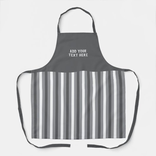 Custom text grey white striped  schort (Voorkant)