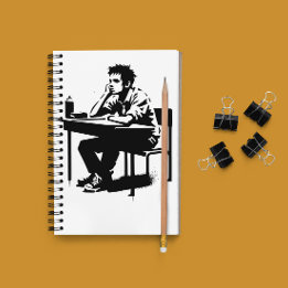 Custom Text Grunge Student Art Notebook Notitieboek
