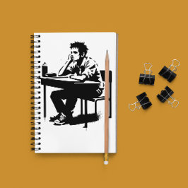 Custom Text Grunge Student Art Notebook Notitieboek