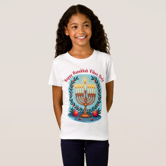 Custom text Hanukkah Festival of Fun  T-shirt (Voorkant volledig)