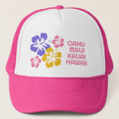 Custom Text Hawaii (of UW bestemming) Trucker Pet (Voorkant)
