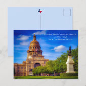 Custom Text Historic State Capitol Austin Texas Briefkaart (Voorkant / Achterkant)