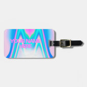 Custom Text Holographic Iridescent Bagagelabel (Voorkant horizontaal)