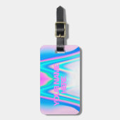 Custom Text Holographic Iridescent Bagagelabel (Voorkant verticaal)