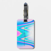 Custom Text Holographic Iridescent Bagagelabel (Achterkant verticaal)