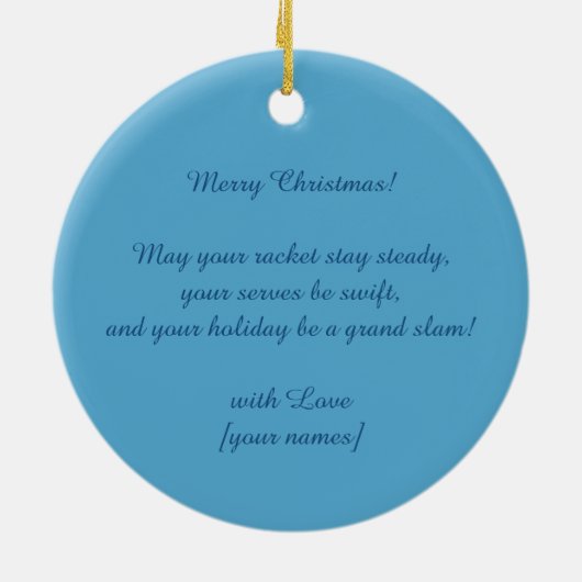 🎾🎄Custom text, Jingle Smash Keramisch Ornament (Achterkant)