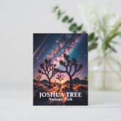 Custom Text Joshua Tree Night Sky Cosmic Landscape Briefkaart (Staand voorkant)