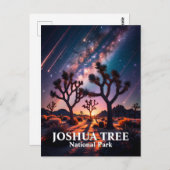 Custom Text Joshua Tree Night Sky Cosmic Landscape Briefkaart (Voorkant / Achterkant)