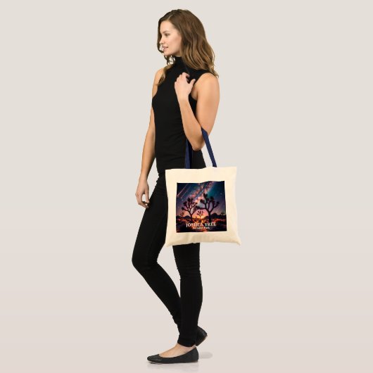 Custom Text Joshua Tree Night Sky Cosmic Landscape Tote Bag (Voorkant (model))