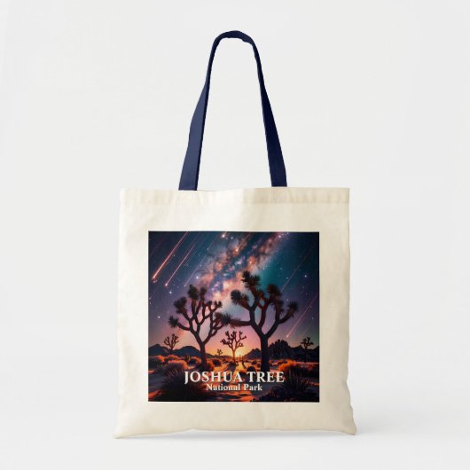 Custom Text Joshua Tree Night Sky Cosmic Landscape Tote Bag (Voorkant)