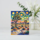 Custom Text Joshua Tree Van Gogh Colorful Desert Briefkaart (Staand voorkant)