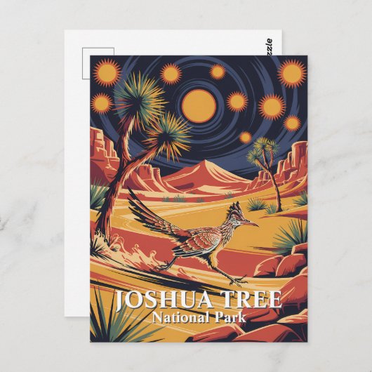 Custom Text Joshua Tree Wildlife Roadrunner Desert Briefkaart (Voorkant / Achterkant)
