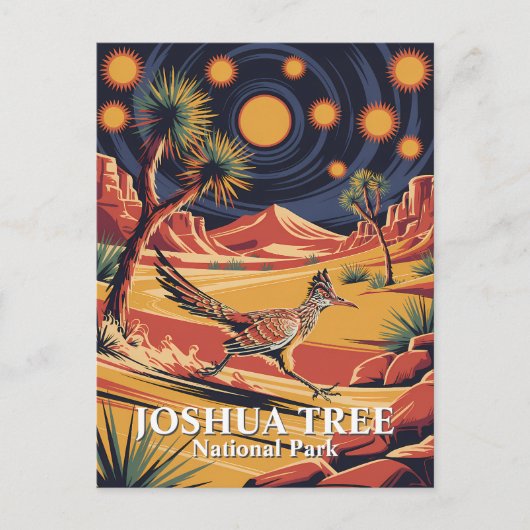 Custom Text Joshua Tree Wildlife Roadrunner Desert Briefkaart (Voorkant)