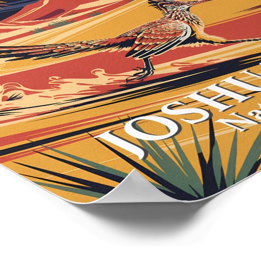 Custom Text Joshua Tree Wildlife Roadrunner Desert Poster (Hoek)