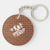 Custom Text Keychain with Brick Wall Design (Achterkant)