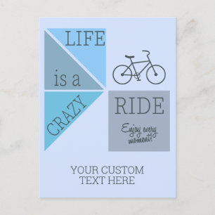 Custom Text Life is een Crazy Ride Briefkaart