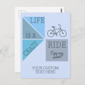 Custom Text Life is een Crazy Ride Briefkaart (Voorkant / Achterkant)