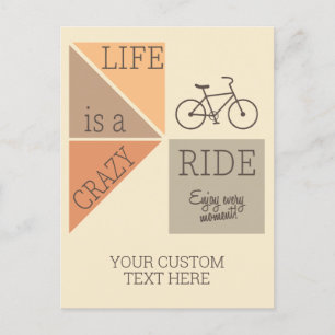Custom Text Life is een Crazy Ride Briefkaart