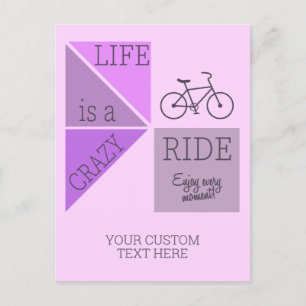 Custom Text Life is een Crazy Ride Briefkaart