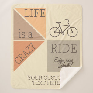 Custom Text Life is een Crazy Ride Sherpa Deken