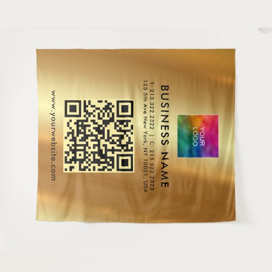 Custom Text Logo Faux Gold Sjabloon Extra Large XL Wandkleed (Voorkant (horizontaal))