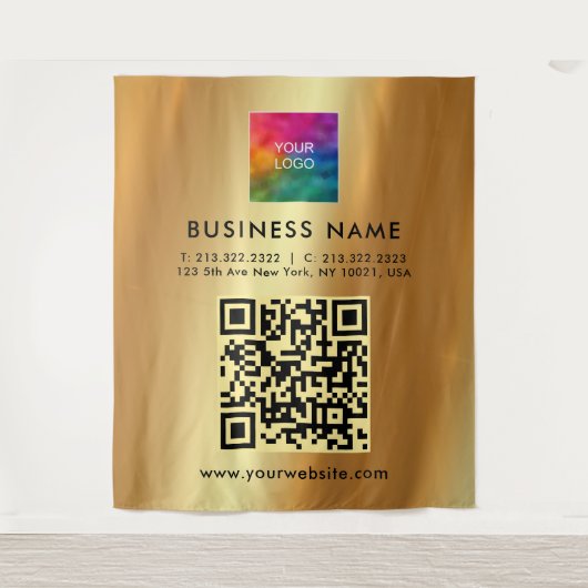 Custom Text Logo Faux Gold Sjabloon Extra Large XL Wandkleed (Voorkant)