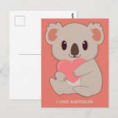 Custom Text Love Koala Briefkaart (Voorkant / Achterkant)
