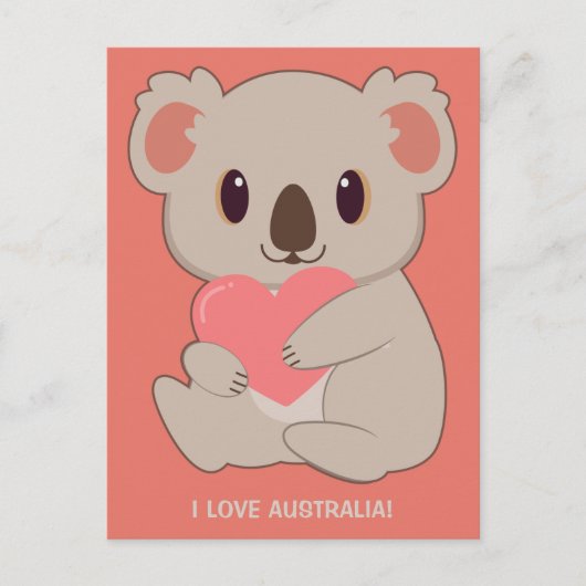 Custom Text Love Koala Briefkaart (Voorkant)