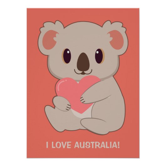 Custom Text Love Koala Perfect Poster (Voorkant)