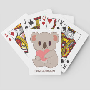 Custom Text Love Koala Pokerkaarten