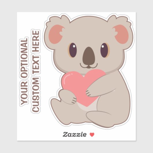Custom Text Love Koala Sticker (Vel)