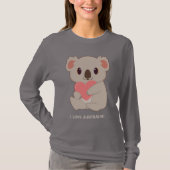 Custom Text Love Koala T-shirt (Voorkant)