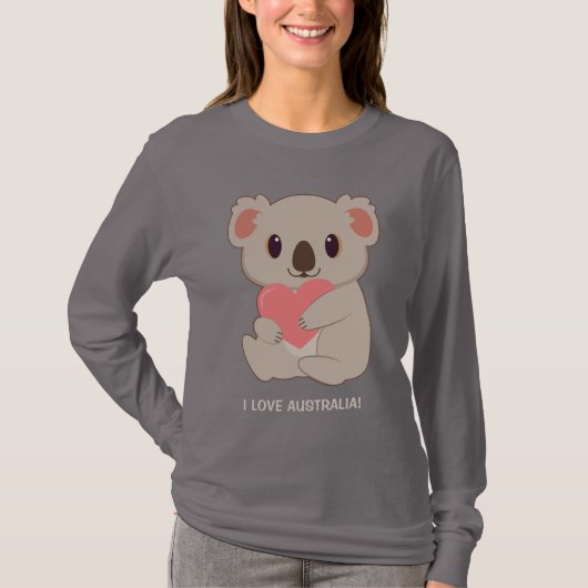 Custom Text Love Koala T-shirt (Voorkant)