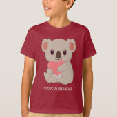 Custom Text Love Koala T-Shirt (Voorkant)