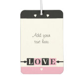 Custom text lovebirds romantic Valentine pink Luchtverfrisser (Voorkant)
