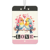 Custom text lovebirds romantic Valentine pink Luchtverfrisser (Achterkant)