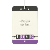 Custom text lovebirds romantic Valentine purple Luchtverfrisser (Voorkant)