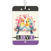 Custom text lovebirds romantic Valentine purple Luchtverfrisser (Achterkant)