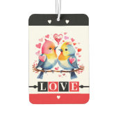 Custom text lovebirds romantic Valentine red Luchtverfrisser (Achterkant)