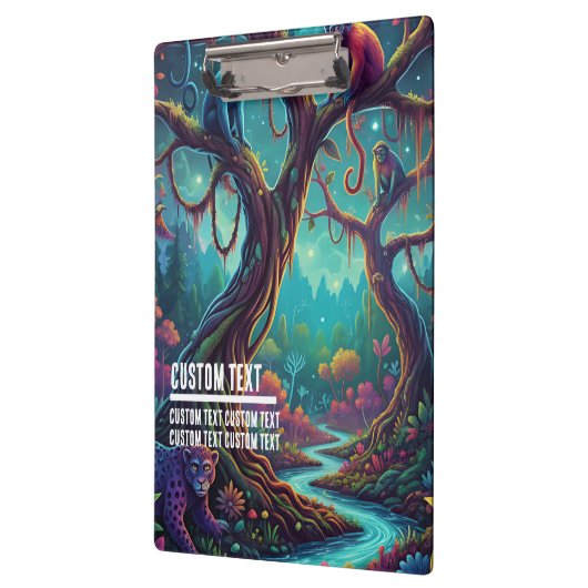 Custom Text Magical Jungle Monkeys & Leopard Klembord (Links)