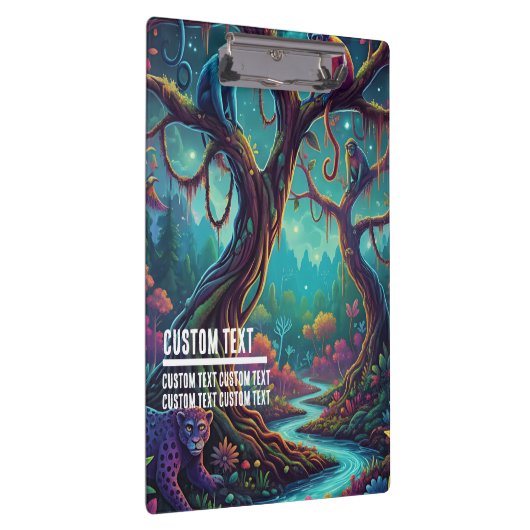 Custom Text Magical Jungle Monkeys & Leopard Klembord (Rechts)